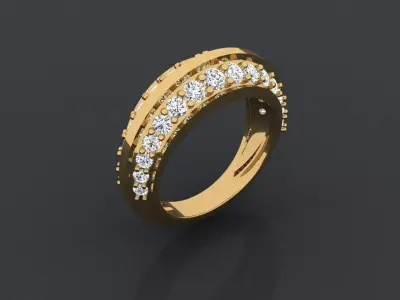 Hollow Diamond Ring 3D print model