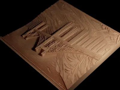 Golden Gate Bridge CNC 3d Print High Relief Sand Casting 3D print model