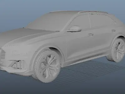 Audi Q8 2020 Unity Ready  Low-poly 3D model