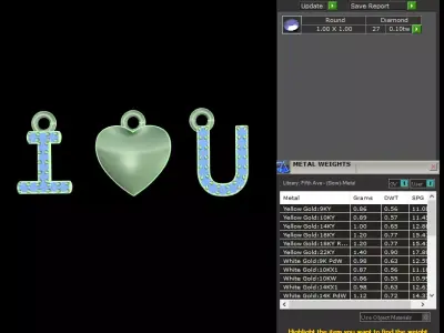 light weight yellow gold  diamond pendent -DOC-P8174 3D print model