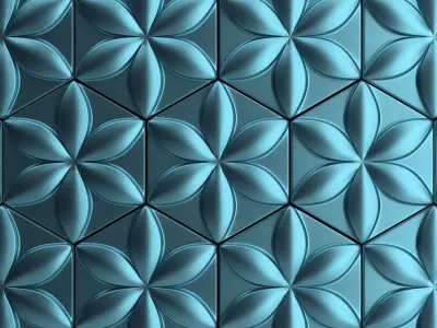 Panel3d Flower circle pattern 3D model