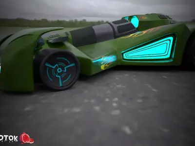 racing car Low-poly 3D model