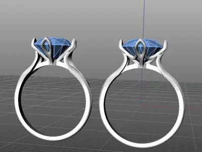 Headset ring and earrings 3D model
