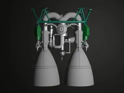 RD-180 Rocket Engine 3D model