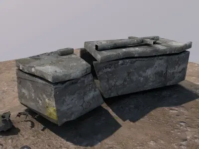 Cemetery  Low-poly 3D model