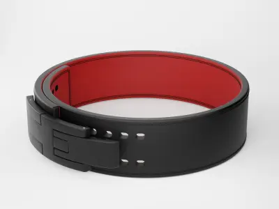 Leather Premium Weightlifting Belt Genuine Leather 2in1 Dip Belt Low-poly 3D model