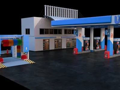 High Detailed Gas Station 3D model