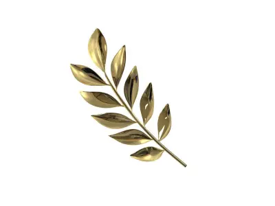 Headacc gold leaf Low-poly 3D model