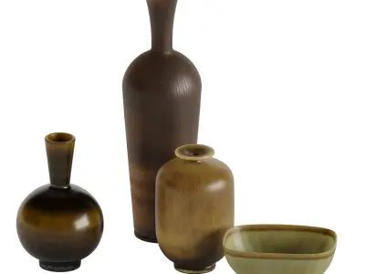 Berndt Friberg- Gustavsberg - Collection of four vases 3D model