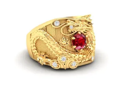 Luxury Dragon Ring For Men Jewelry Model 424 3D print model