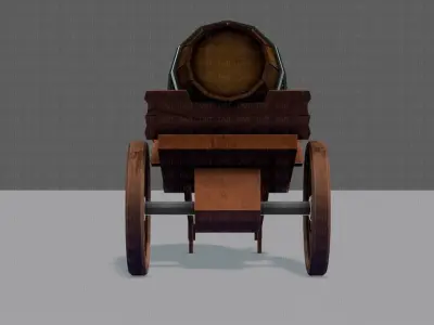 Medieval CartV02 Low-poly 3D model