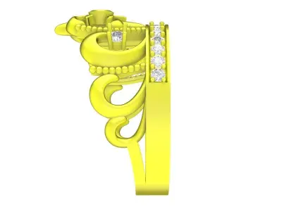 A4402 Diamond Crown Ring 3D print model