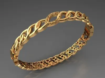 Cuban chain bangle  3D print model