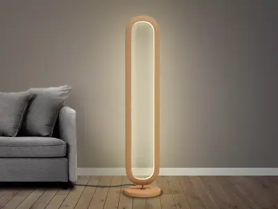 Wood Floor Lamp Led 3D model