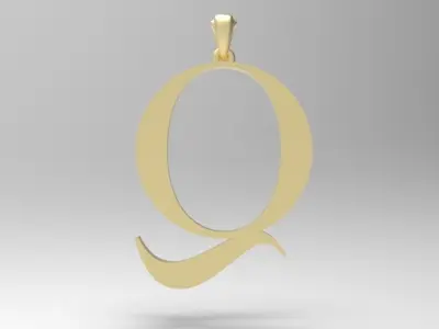 Alphabet Latin Q 3D print model