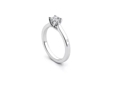 ZDR065 solitaire diamond engagement ring 3D print model