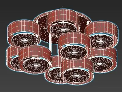 foresta-sl483-092-09 light fixture with shades 3D model
