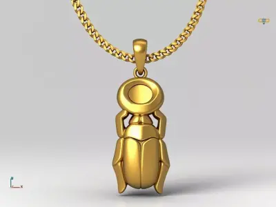 beetles pendant charms - one inch pendant 3D print model