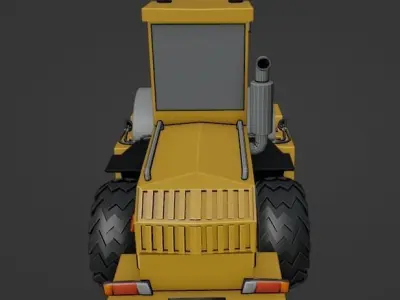 Road Roller Lowpoly Low-poly 3D model