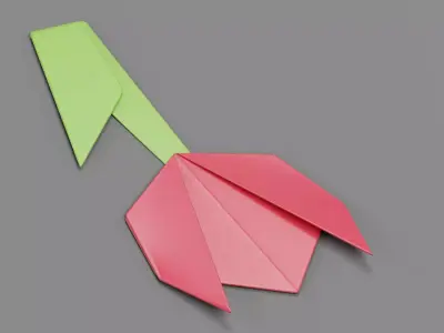 Paper Flower Low-poly 3D model