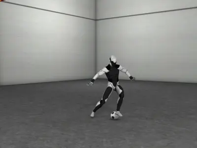 dribbling humanoid with soccer ball 3D model