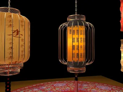 Chinese red lantern 3D model