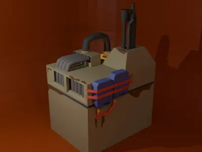 Sci-fi Engine low poly Low-poly 3D model