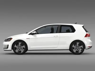 VW Golf GTI 3door 2015 3D model