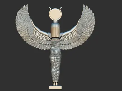 Egyptian Goddess Isis wings statue  3D Printable model 3D print model