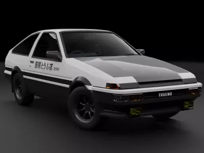 Toyota Sprinter AE86 Trueno Low-poly 3D model