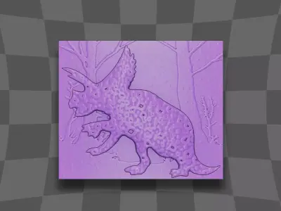 The triceratops dinosaur decoration 3D print model