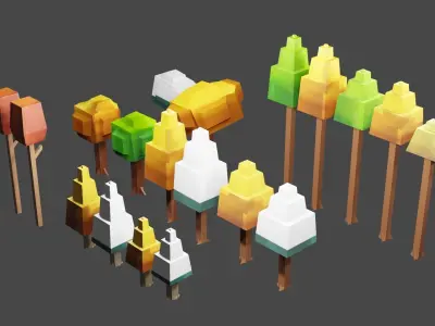 3D low poli tree object 3D model