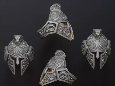 Warrior Helmet Ring v3 3D print model