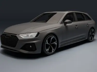 Audi RS4 Avant Low-poly 3D model