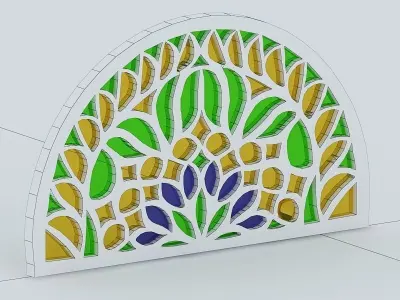 Qamaria stained glasses windows Low-poly 3D model