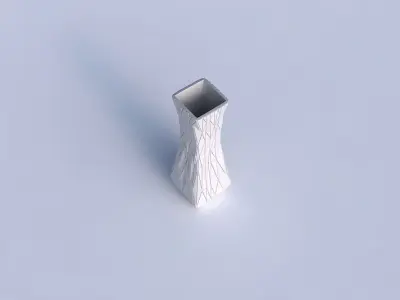 Vase larger opening rectangle with random triangle plates 3D print model