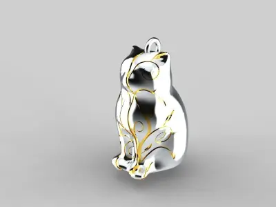 Flower Cat Necklace 3D print model