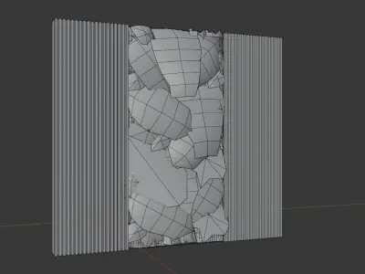 Vertical Leaf Tropical Wall Low-poly 3D model