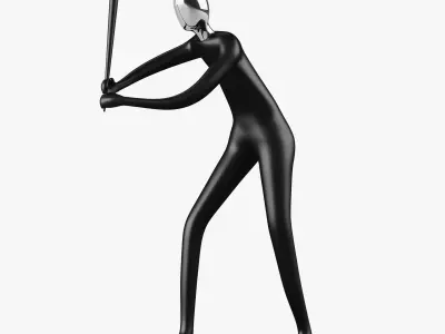 Sports Sculptures Decorative set Low-poly 3D model