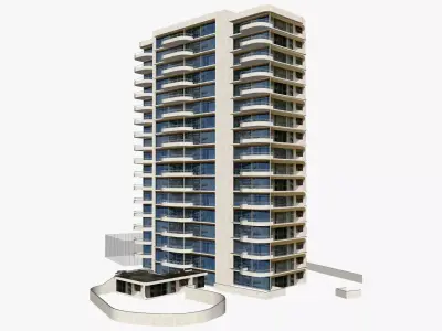 Norfolk Luxury Beachfront Apartments Low-poly 3D model