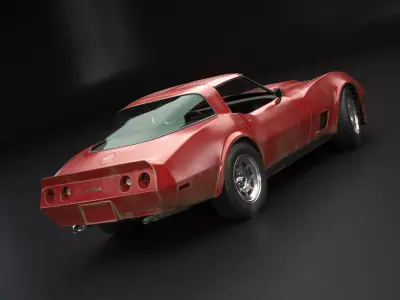 Chevrolet Corvette C3 1980-1982 Aged Low-poly 3D model