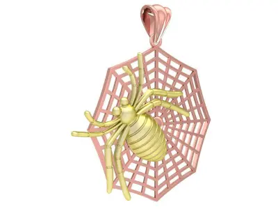 Luxury Spider Web Pendant with Sculpted Spider 3351 3D print model