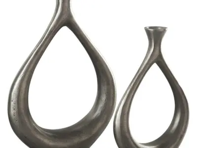  Tompson Antique Silver Table Vase Set 3D model