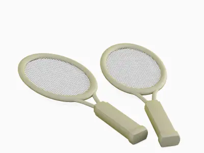 Tennis Racket 07 Low-poly 3D model