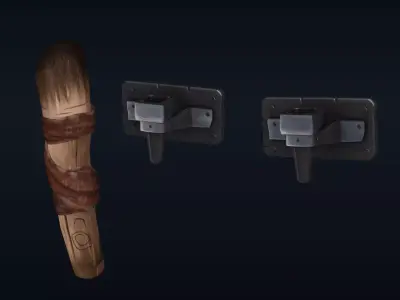 Stylized Torch 3D model  Free low-poly 3D model