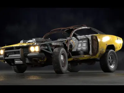 Muscle Car Half Life 2 High Poly 3D model