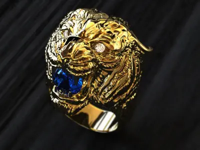 Tiger ring Free 3D print model