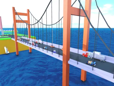 Low-Poly City big game Low-poly 3D model