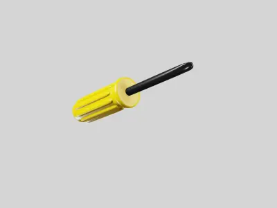 Yellow screwdriver tool 3D model