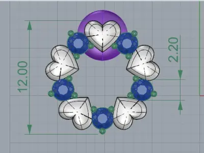 HEART Stud Earrings LOVE GIFT For Valentines Day 3D print model